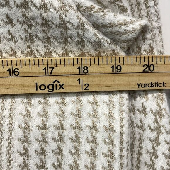 Calvin Klein Women Knit Cardigan Coat Long Sleeve Open Front Houndstooth plaid L - Picture 10 of 13